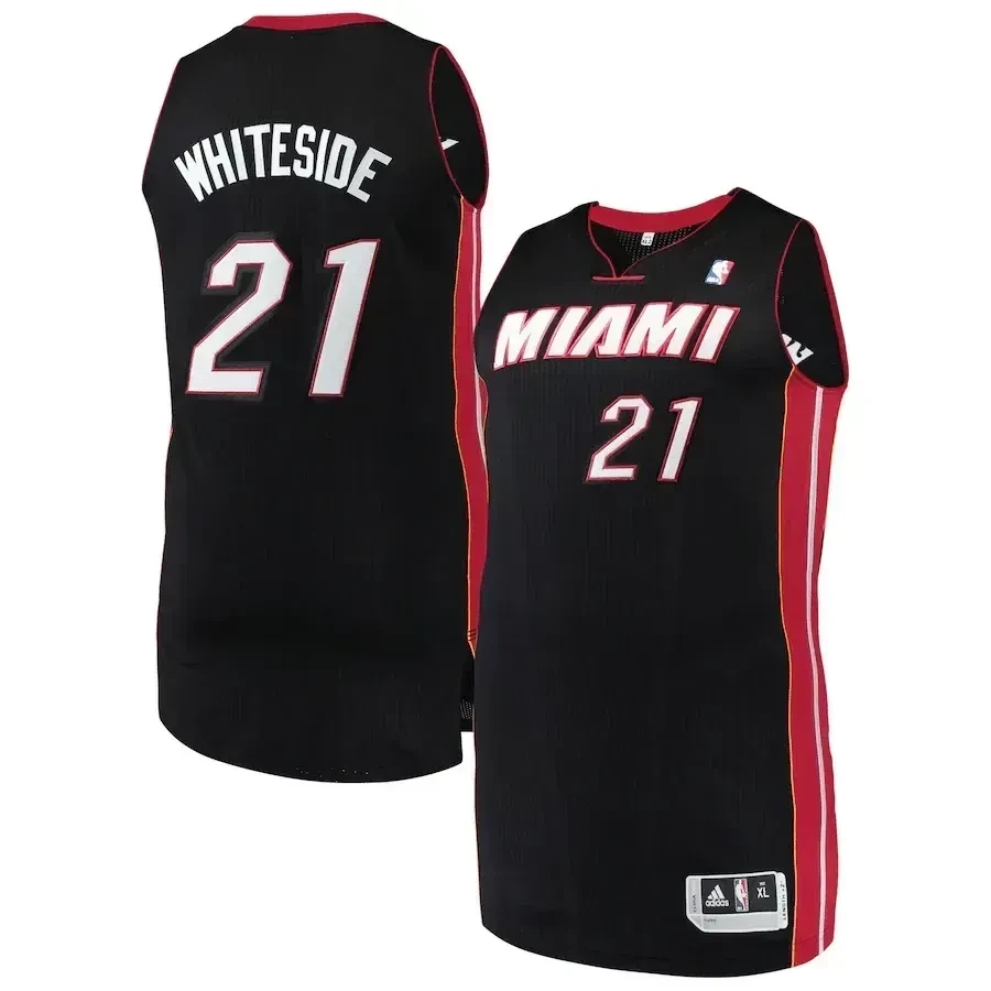 Hassa Whiteside Miami Heat Finished Black NBA Jersey Men's