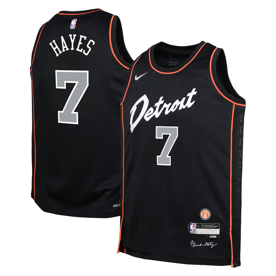 Killian Hayes 7 Detroit Pistons 2023/24 City Edition Swingma Black NBA Jersey Youth