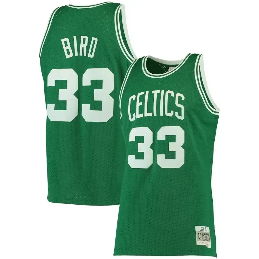 Larry Bird Boston Celtics Mitchell Ness Big Tall Hardwood Classics Kelly Green NBA Jersey Men's