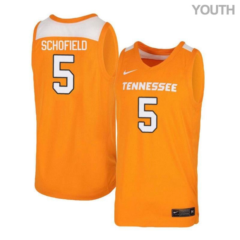 5 Admiral Schofield Orang White Elite Tennessee Volunteers NCAA Jersey Youth
