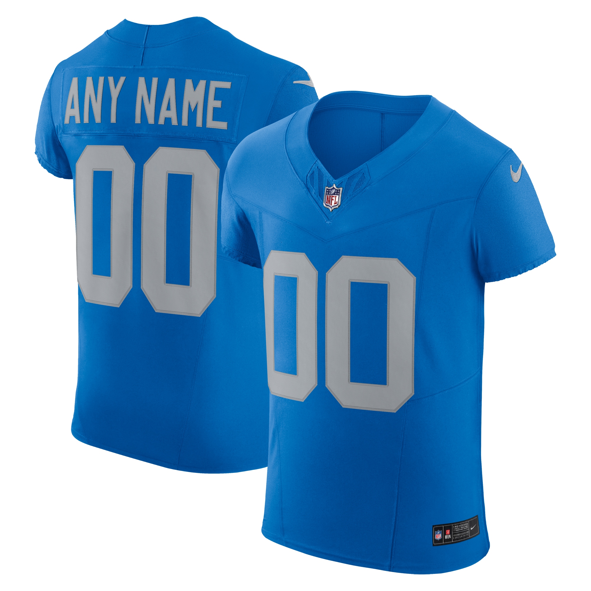 Detroit Lions Blue Alternate Vapor F.U.S.E. Elite Custom NFL Jersey Men's