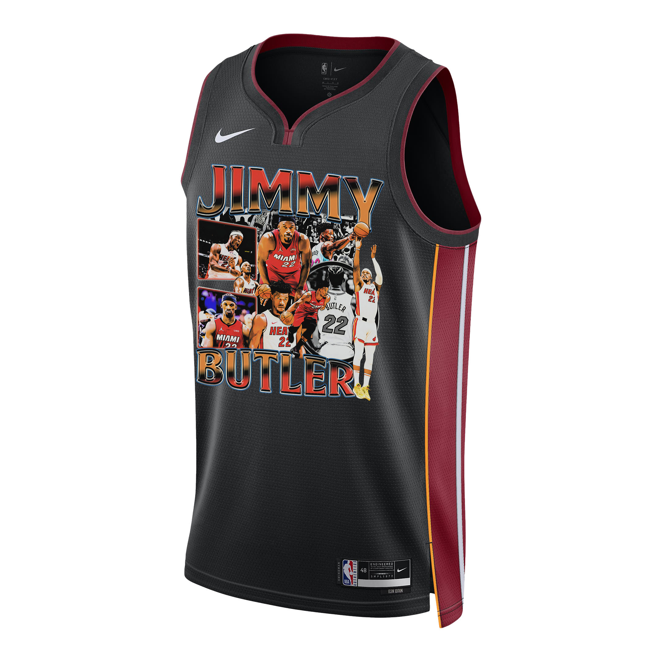 Jimmy Butler 22 Miami Heat Scoring Machine 2023 Champions Swingman Black NBA Jersey Men's