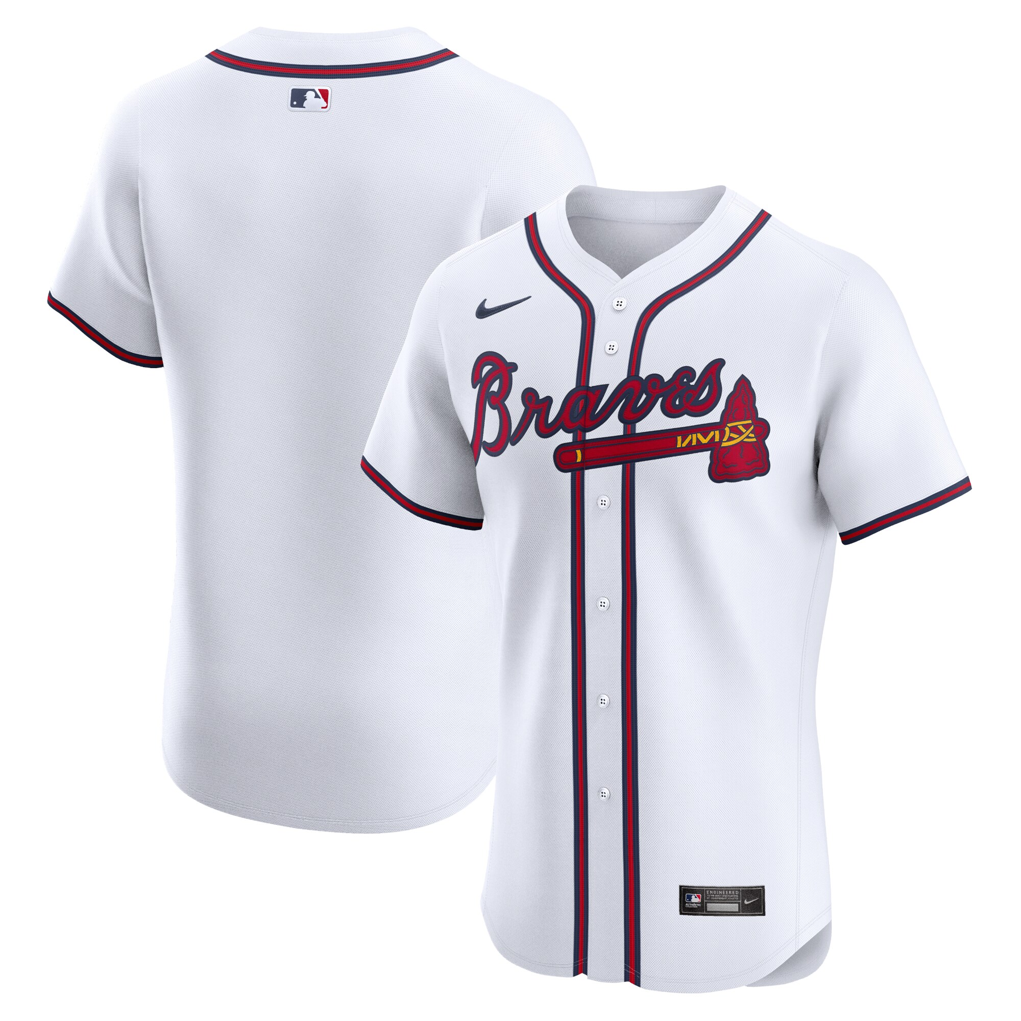 Atlanta Braves White Home Elite MLB Jersey Men's