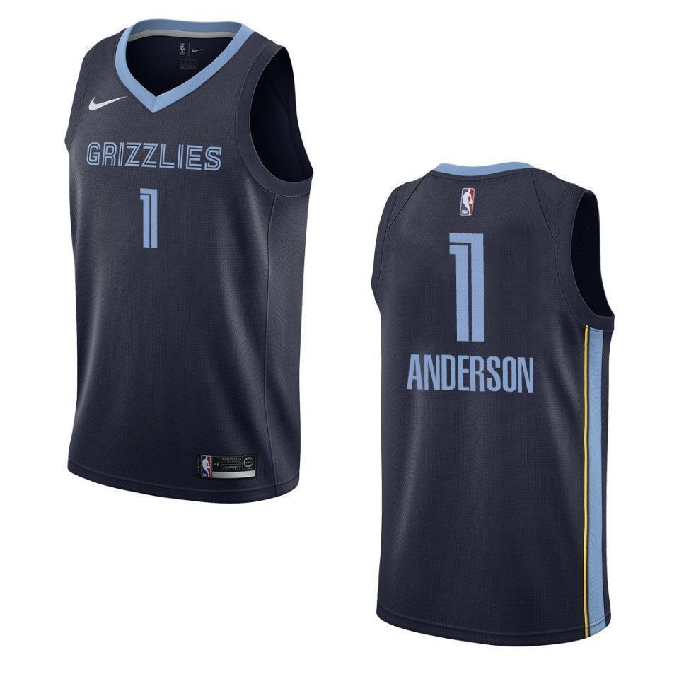 Memphis Grizzlies 1 Kyle Anderson Icon Edition Swingman Navy NBA Jersey Men's