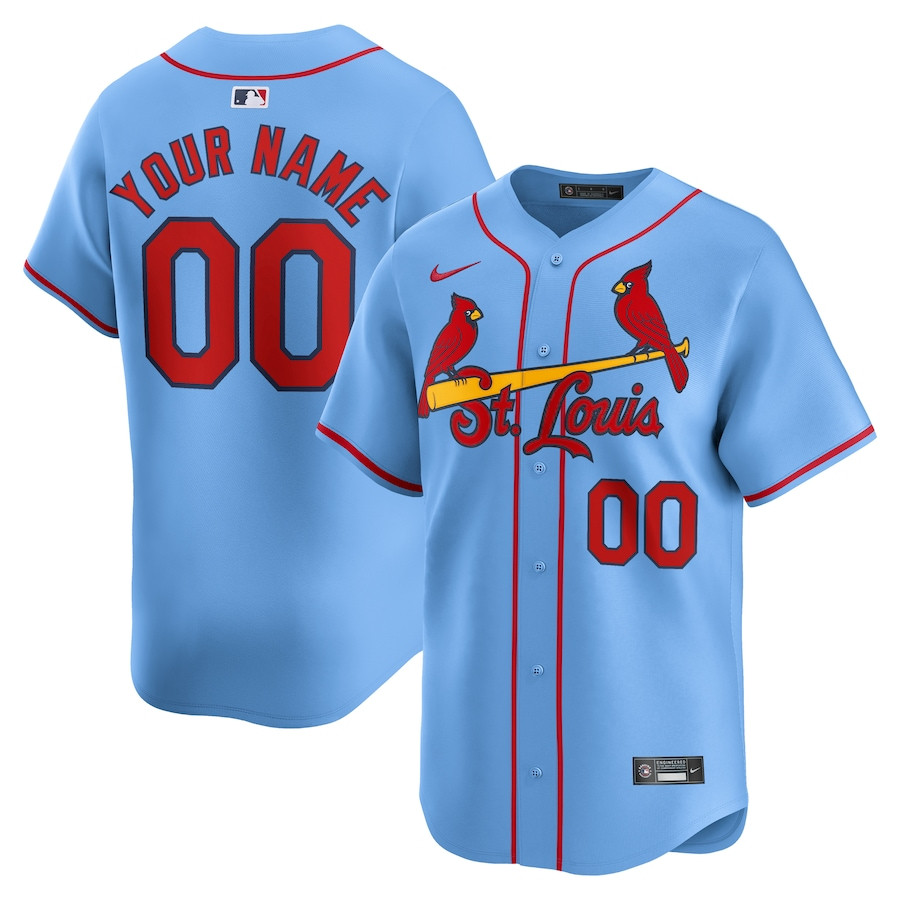 St. Louis Cardinals Alternate Limited Custom Light Blue MLB Jersey Men's