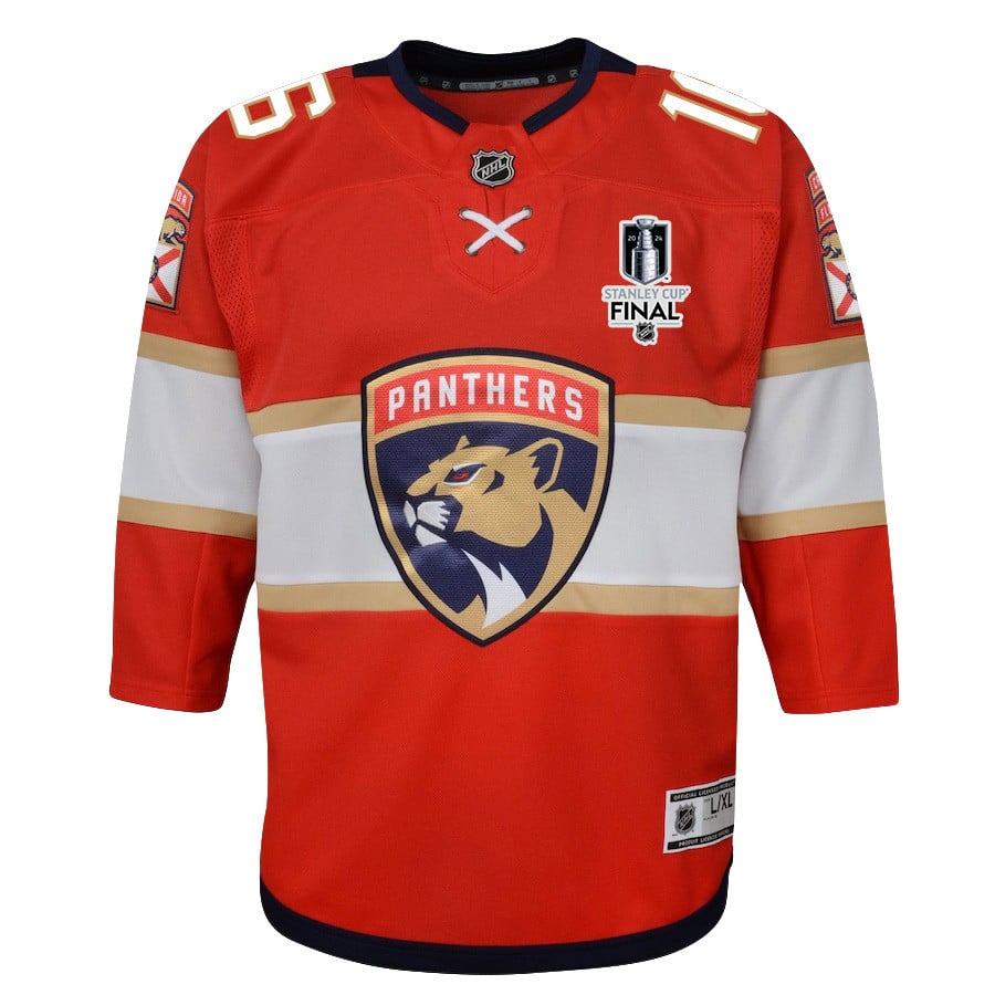 Aleksander Barkov 16 Florida Panthers 2024 STANLEY CUP Final Home Breakaway Red NHL Jersey Youth