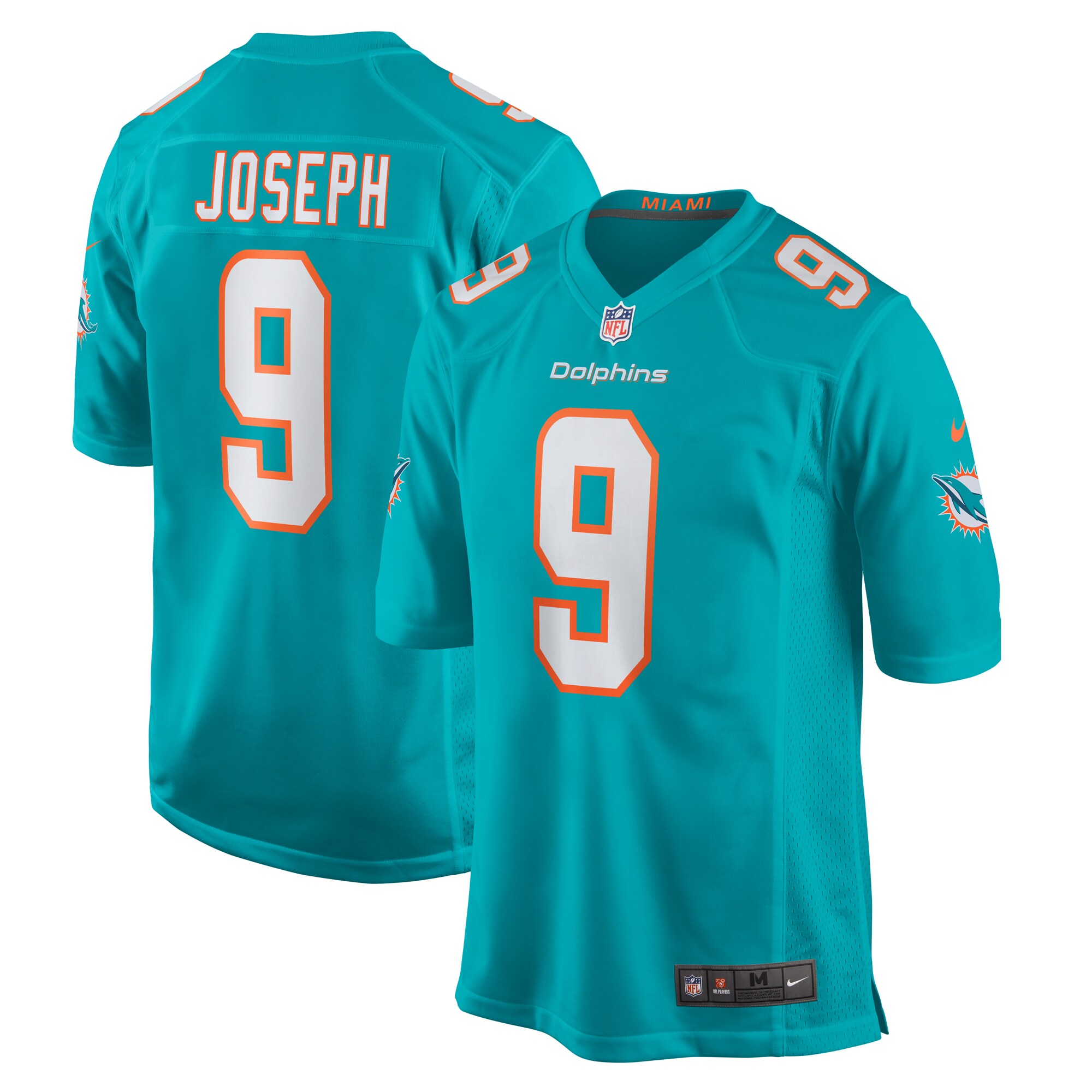 Miami Dolphins Kelvin Joseph Aqua Team Game NFL Jersey Men's