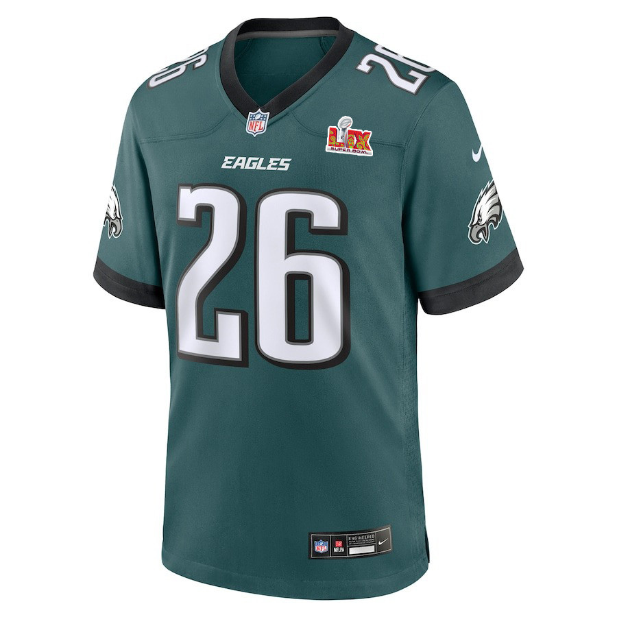 Saquon Barkley #26 Philadelphia Eagles Super Bowl LIX Midnight Green NFL Jersey Men's