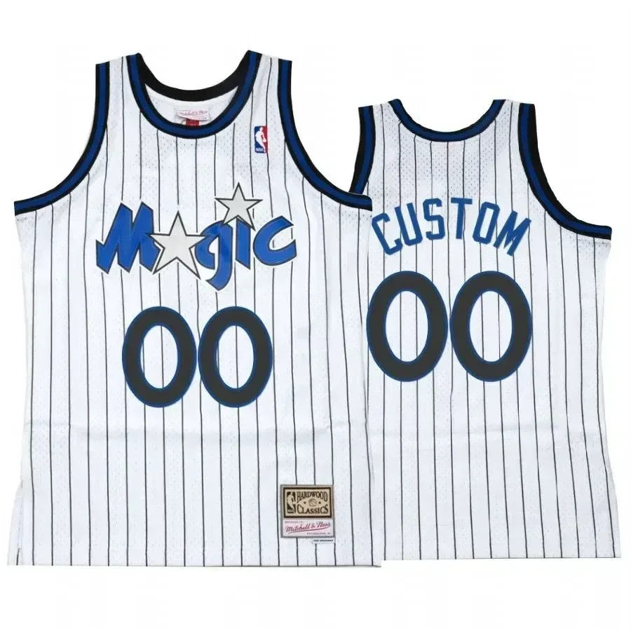 Custom 00 Orlando Magic White Hardwood Classics NBA Jersey Men's