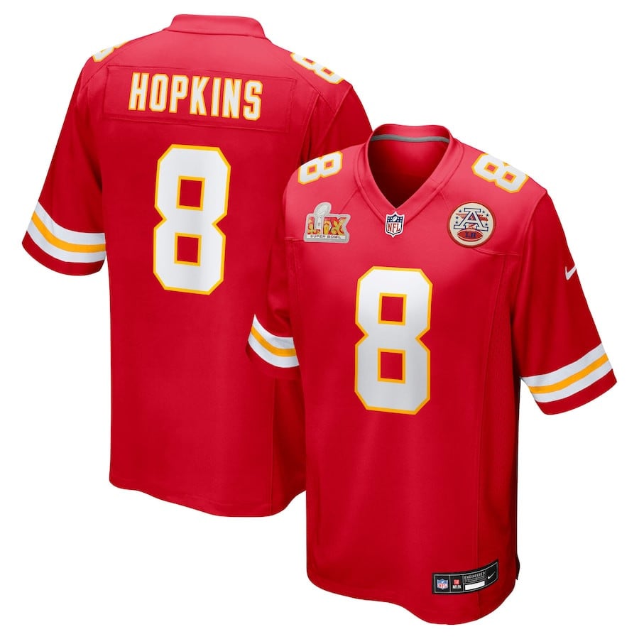 DeAndre Hopkins 8 Kansas City Chiefs Super Bowl LIX Game Red NFL Jersey Men's