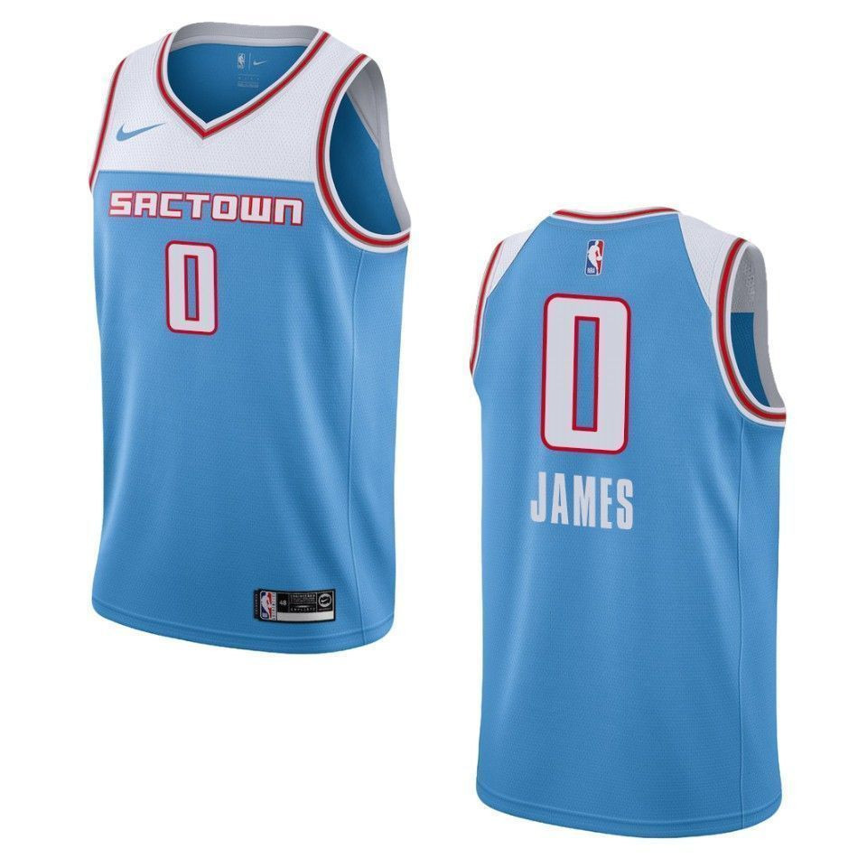 Sacramento Kings 0 Justin James City Swingman Blue NBA Jersey Men's