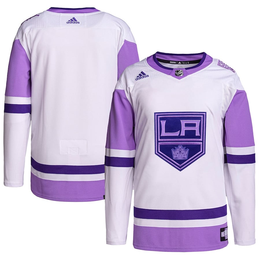 Los Angeles Kings Fights Cancer Primegreen White/Purple NHL Jersey Men's