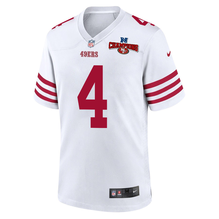 Jake Moody 4 San Francisco 49ers NFC Champions Patch Game White NFL Jersey Men's