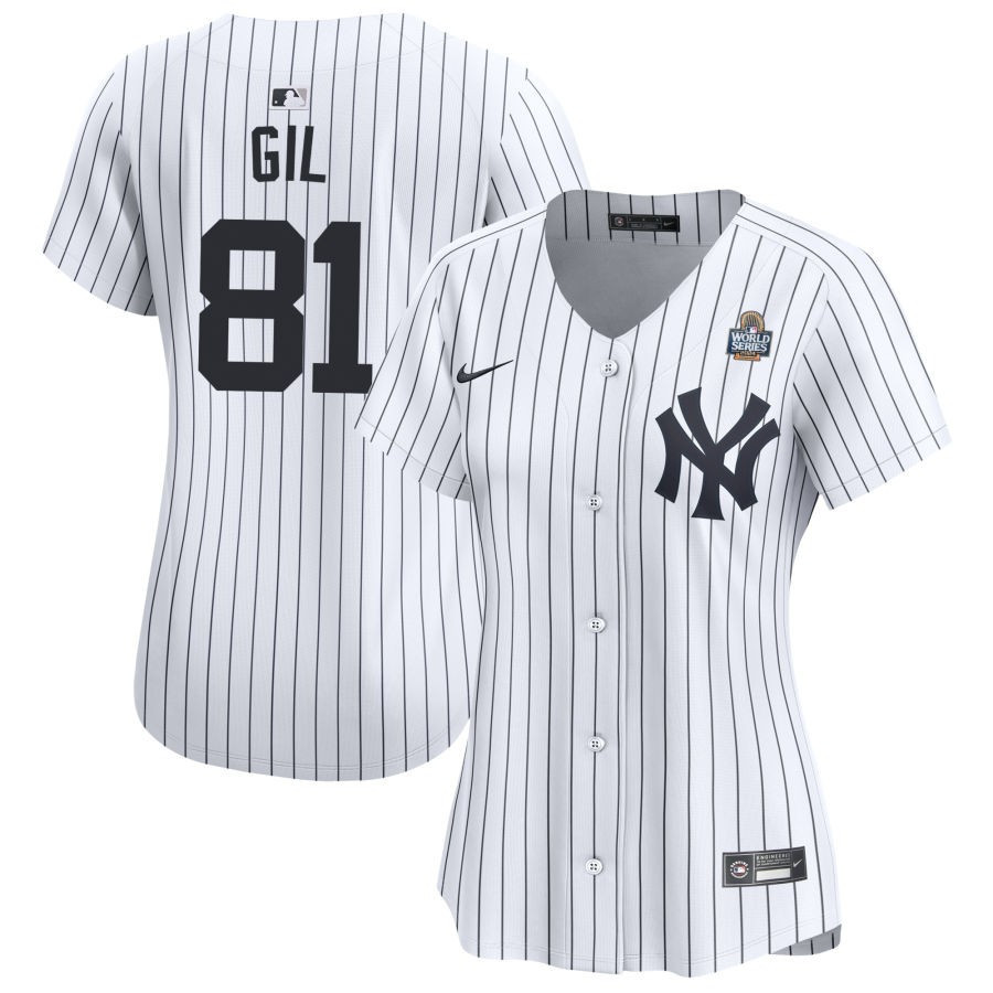 Luis Gil 81 New York Yankees 2024 World Series Home Limited White MLB Jersey Women's