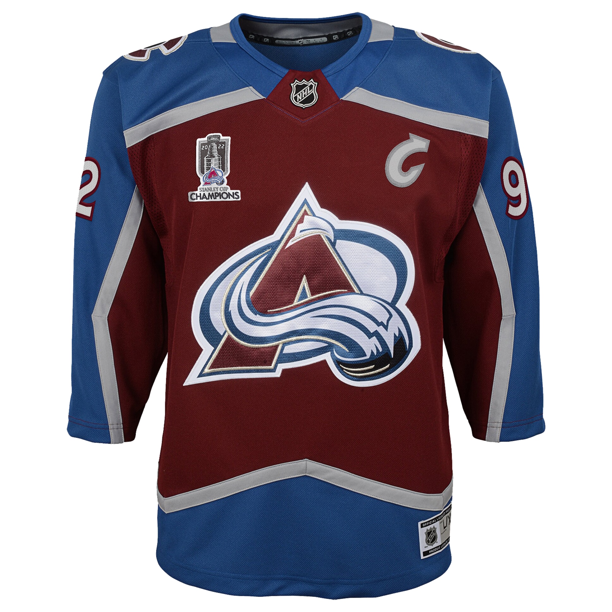 Colorado Avalanche Gabriel Landeskog Burgundy Home 2022 Stanley Cup Champions Premier Player NHL Jersey Youth