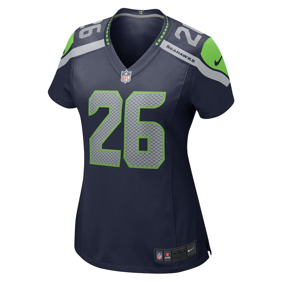 Zach Charbonnet 26 Seattle Seahawks Game College Navy NFL Jersey Women's