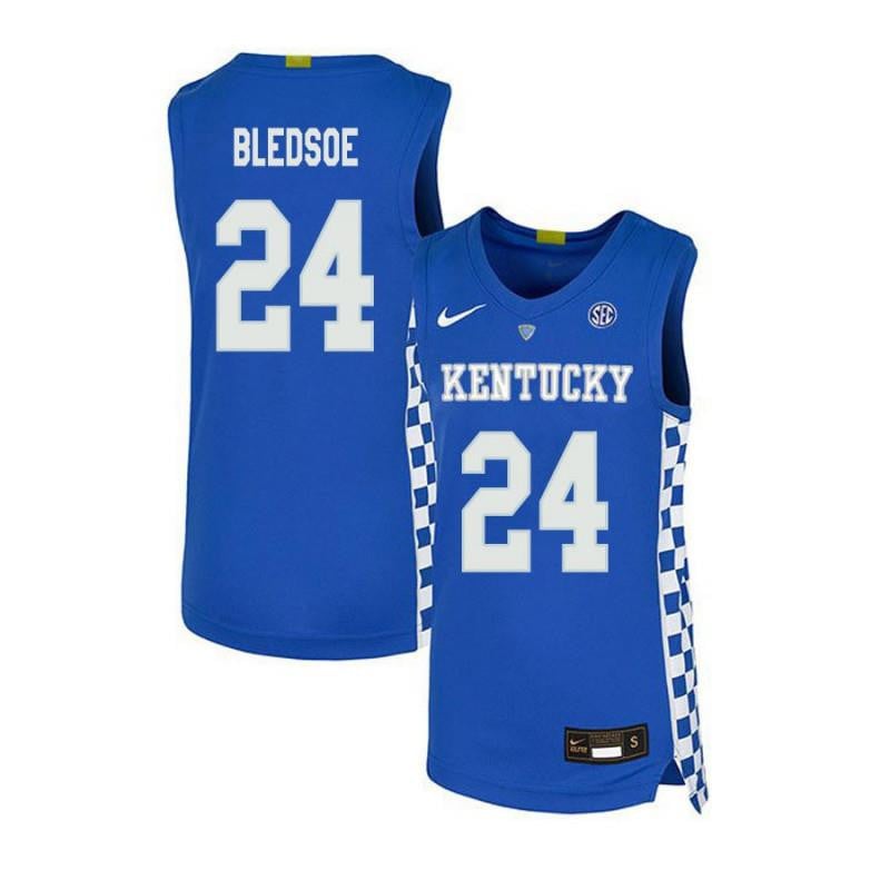 24 Eric Bledsoe Royal Blue Elite Kentucky Wildcats NCAA Jersey Men's