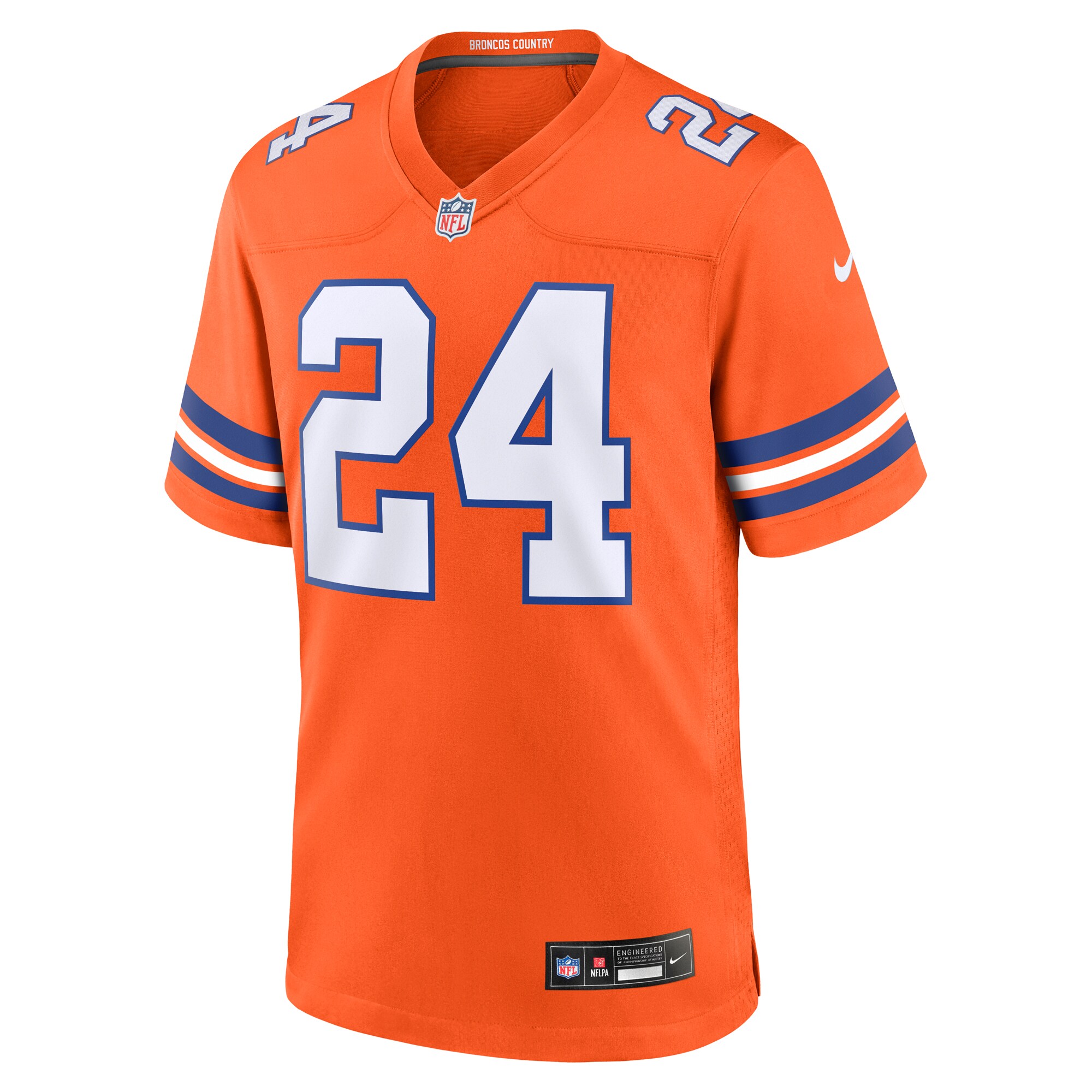 Denver Broncos Champ Bailey Orange Mile High Collection 1977 Throwback Retired Player Game NFL Jersey Men's