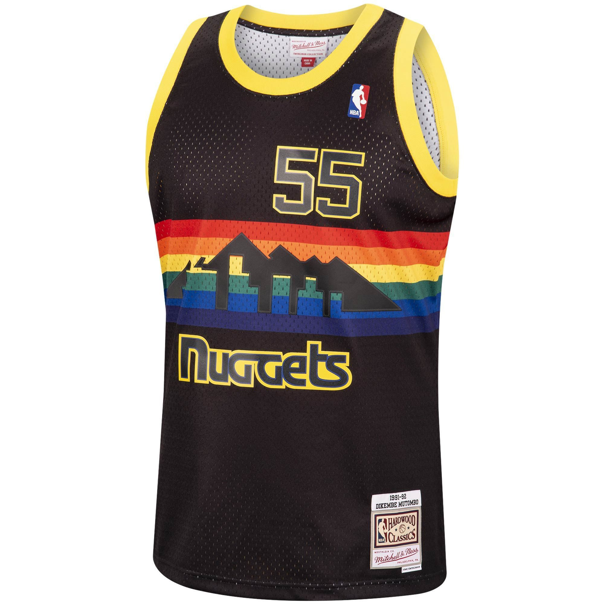 Dikembe Mutombo Denver Nuggets Mitchell Ness 1991-92 Hardwood Classics Reload Swingman Black NBA Jersey Men's