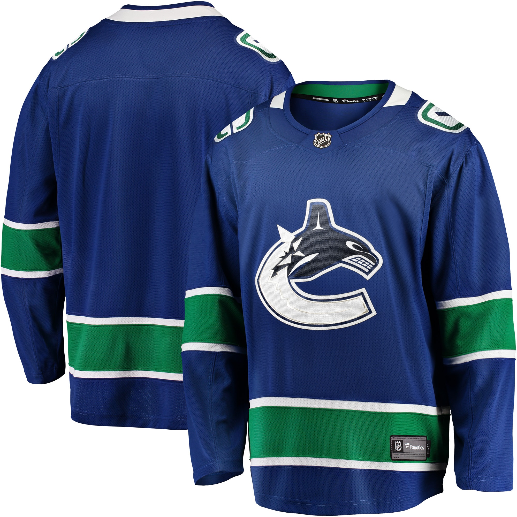 Vancouver Canucks Blue Home Team Breakaway NHL Jersey Men's