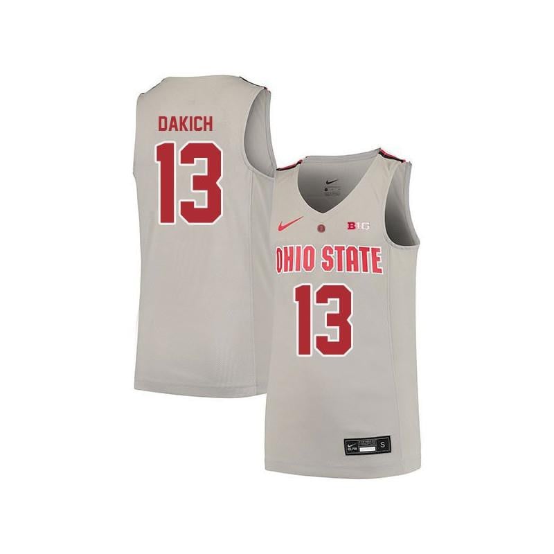 13 Andrew Dakich Gray Elite Ohio State Buckeyes NCAA Jersey Men's