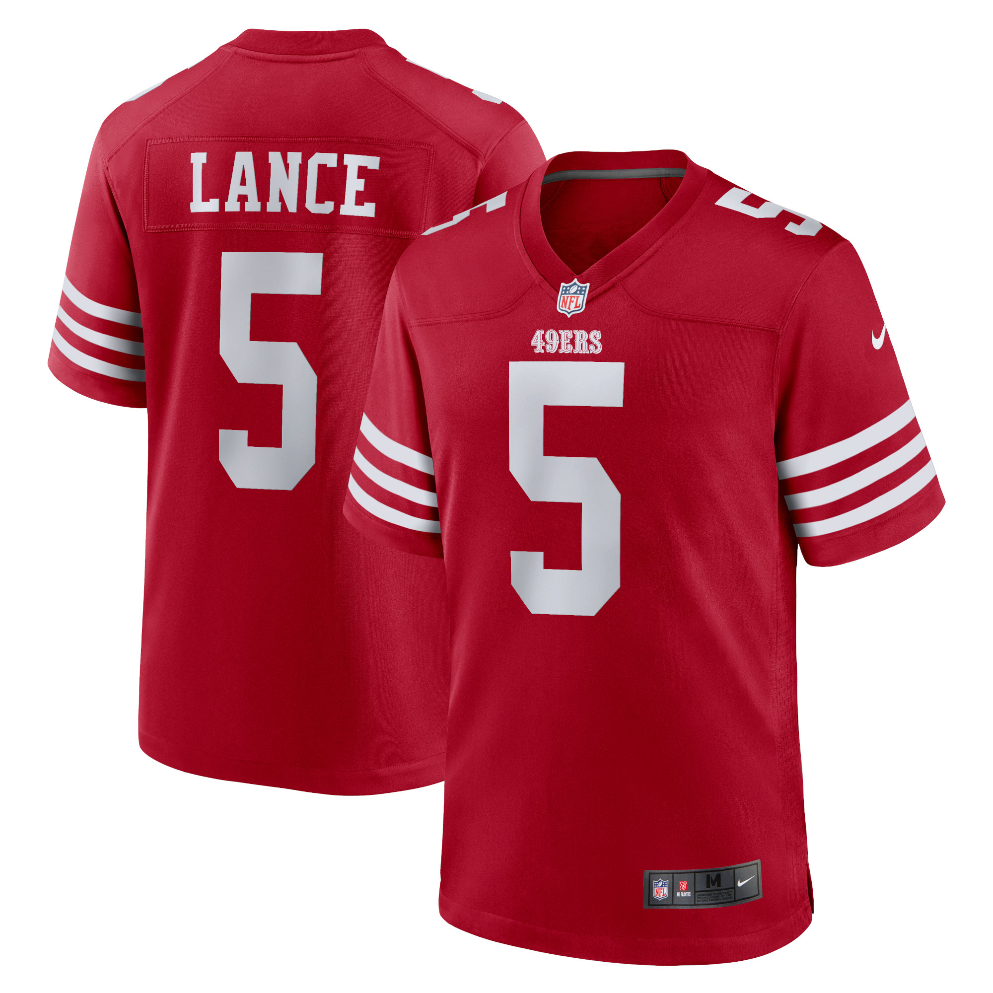 San Francisco 49ers Trey Lance Scarlet Team Game NFL Jersey Men's