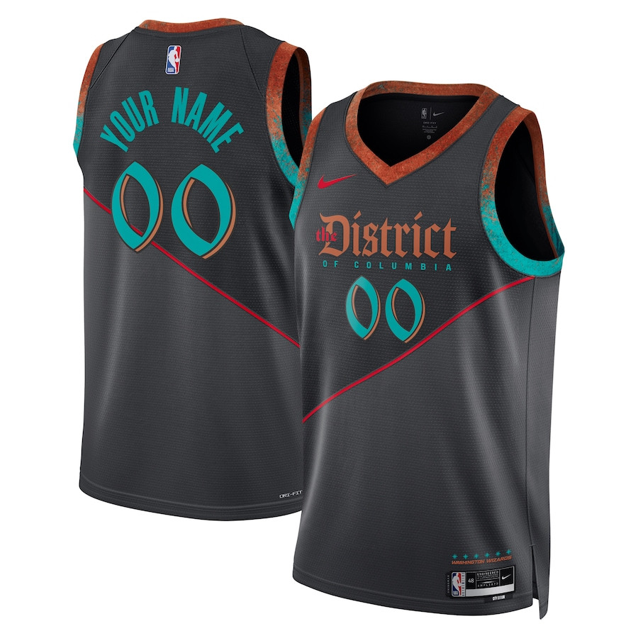 Washington Wizards 2023/24 City Edition Swingman Custom Black NBA Jersey Men's