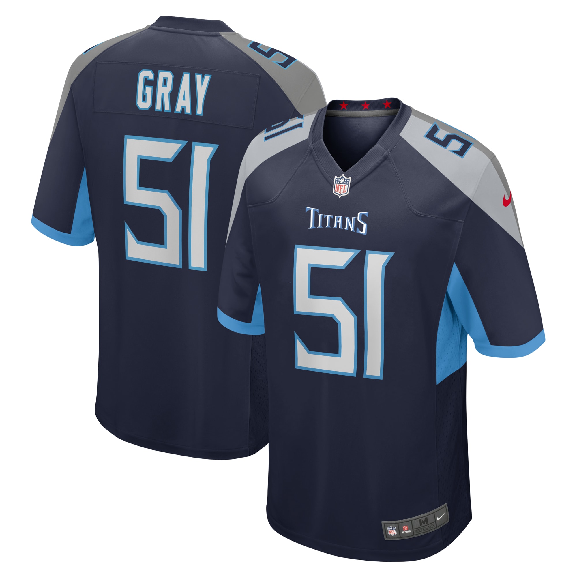 Tennessee Titans Cedric Gray Navy Game NFL Jersey Men's