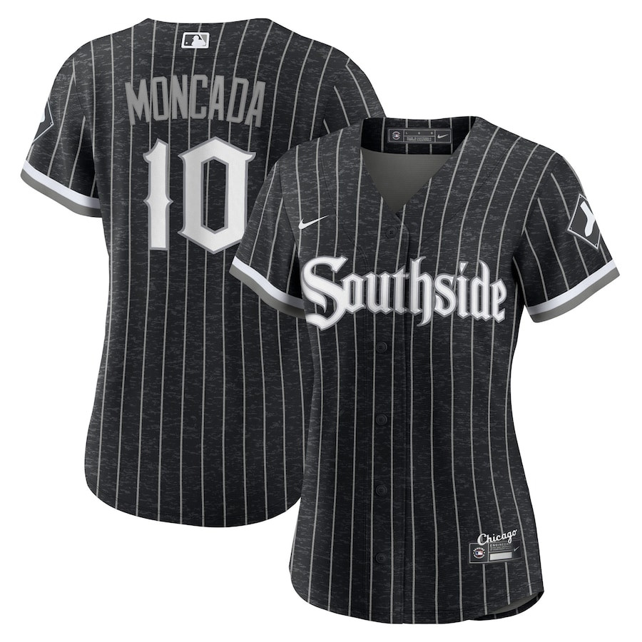 Yoan Moncada 10 Chicago White Sox City Connect Player Black MLB Jersey Women's