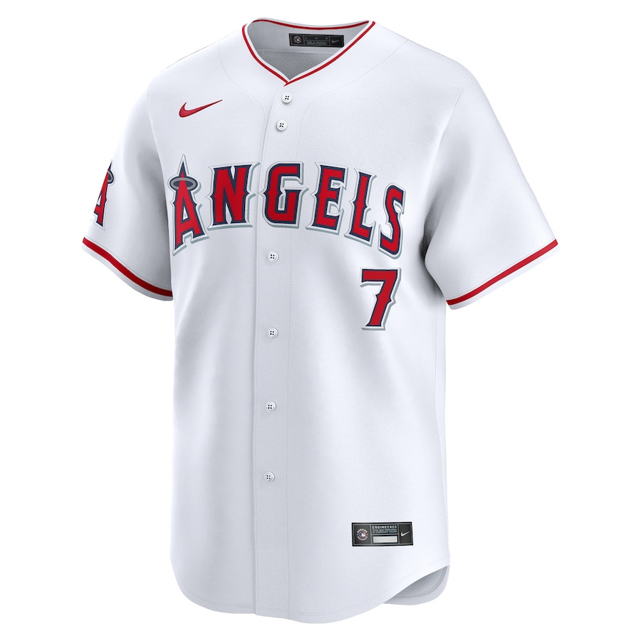 Jo Adell 7 Los Angeles Angels Home Limited White MLB Jersey Men's