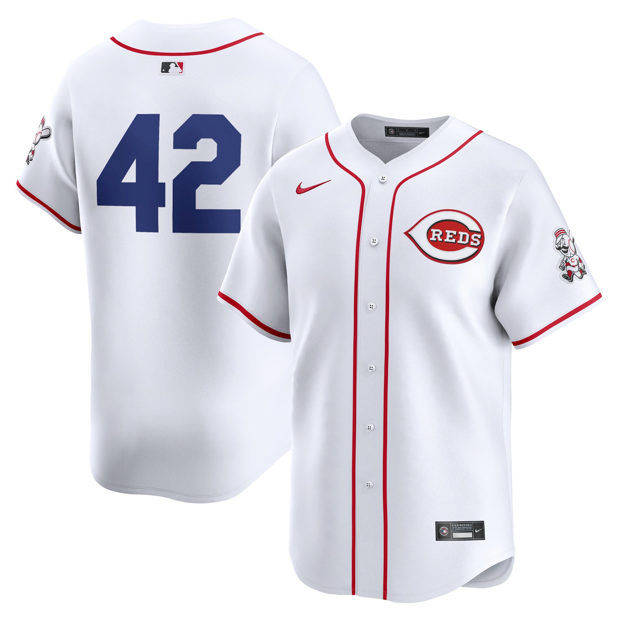 Cincinnati Reds White 2024 Jackie Robinson Day Home Limited MLB Jersey Men's
