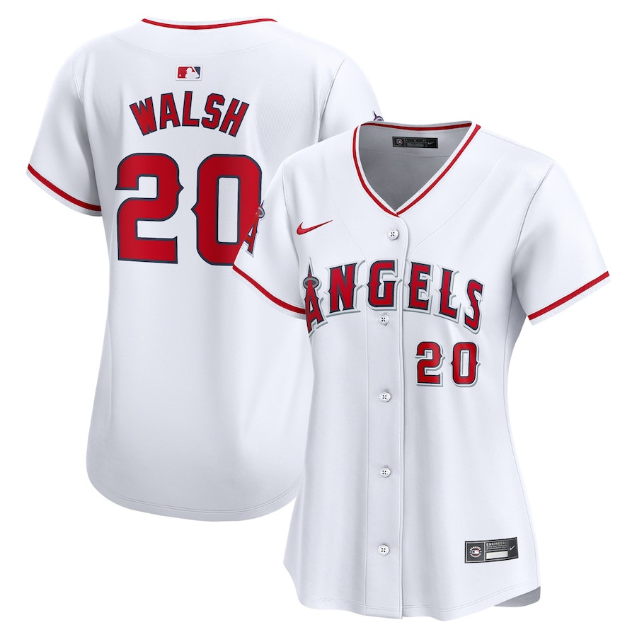 Jared Walsh 20 Los Angeles Angels Home Limited Player White MLB Jersey Women's