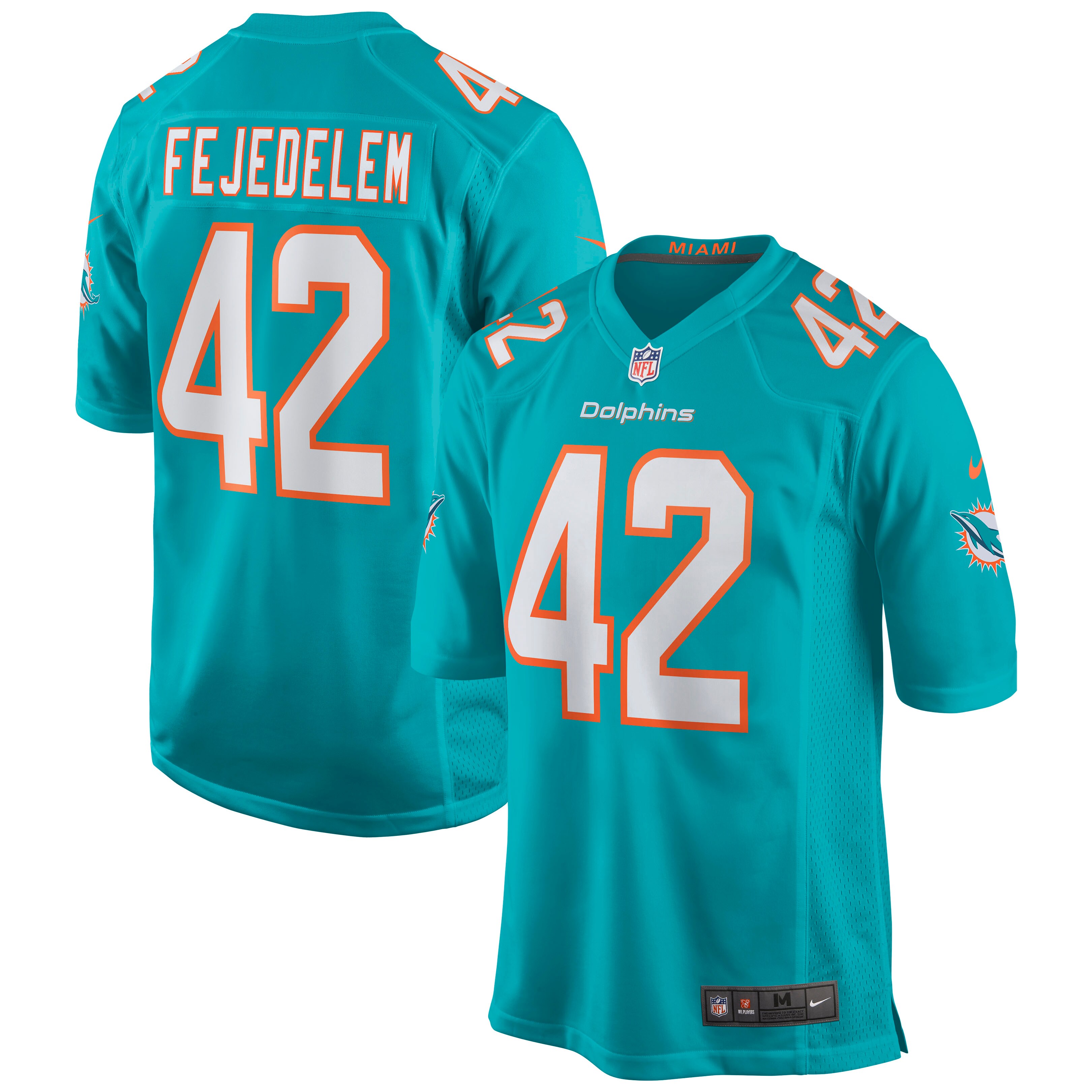 Miami Dolphins Clayton Fejedelem Aqua Game NFL Jersey Men's