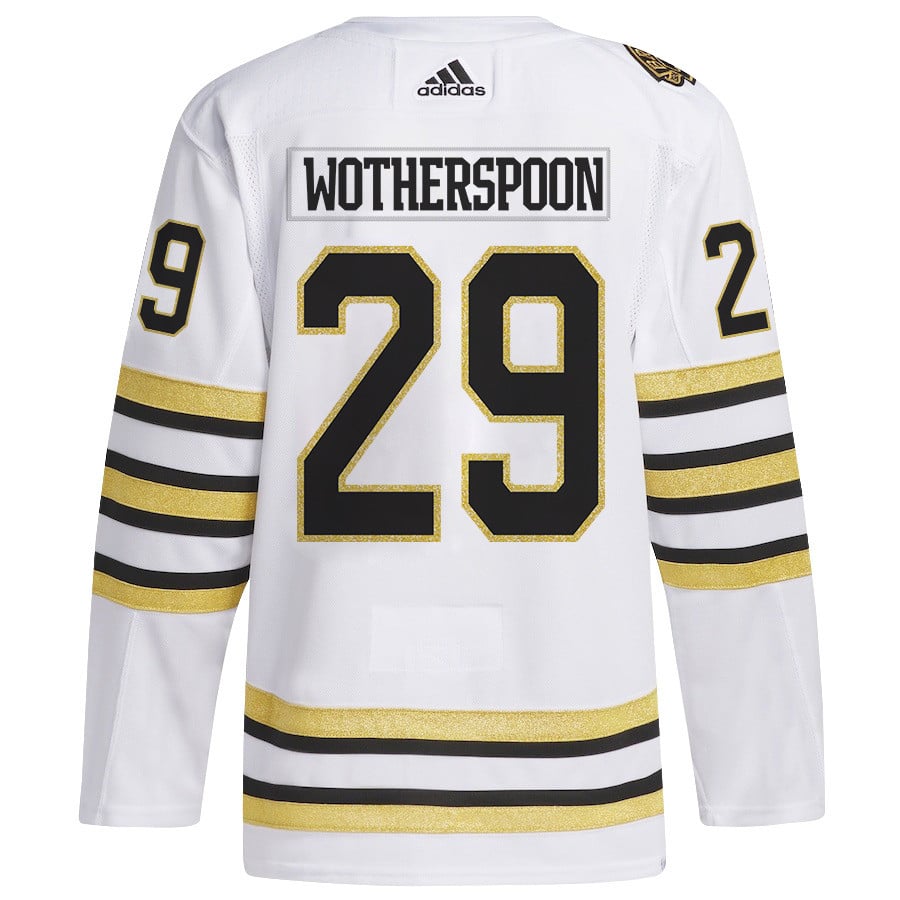 Parker Wotherspoon 29 Boston Bruins 2024 Playoffs Patch Away White NHL Jersey Men's