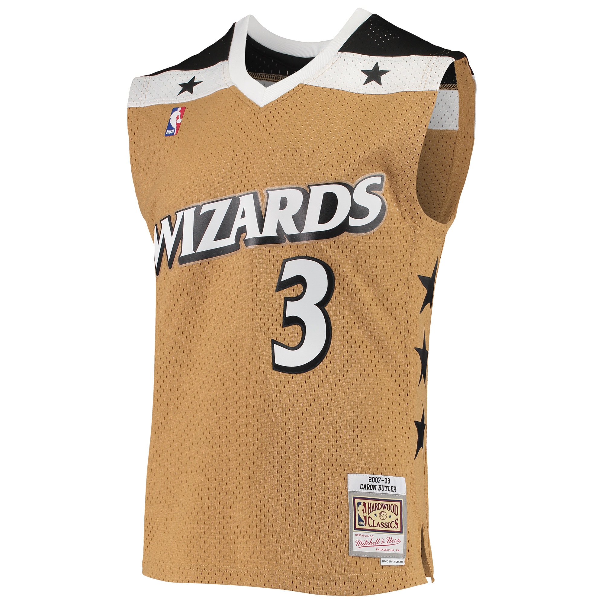 Mitchell Ness Caron Butler Gold Washington Wizards 2007-08 Hardwood Classics Swingman NBA Jersey Men's