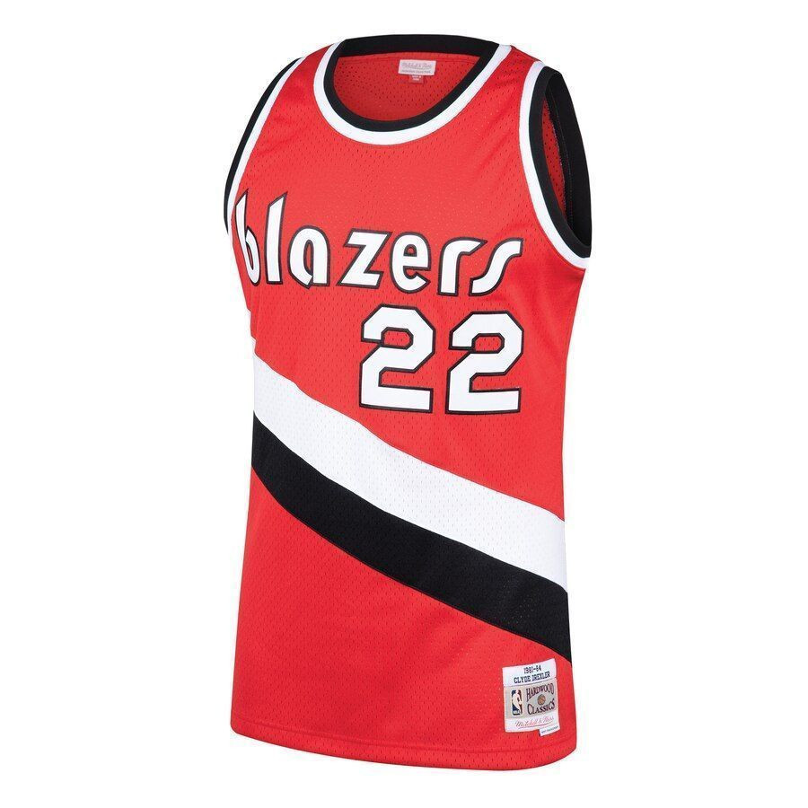 Clyde Drexler Portland Trail Blazers Mitchell Ness Hardwood Classics Swingman Red NBA Jersey Men's