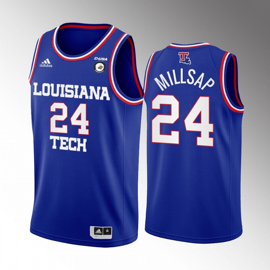 Paul Millsap 24 Louisiana Tech Bulldogs Blue College Away NCAA Jersey Men's