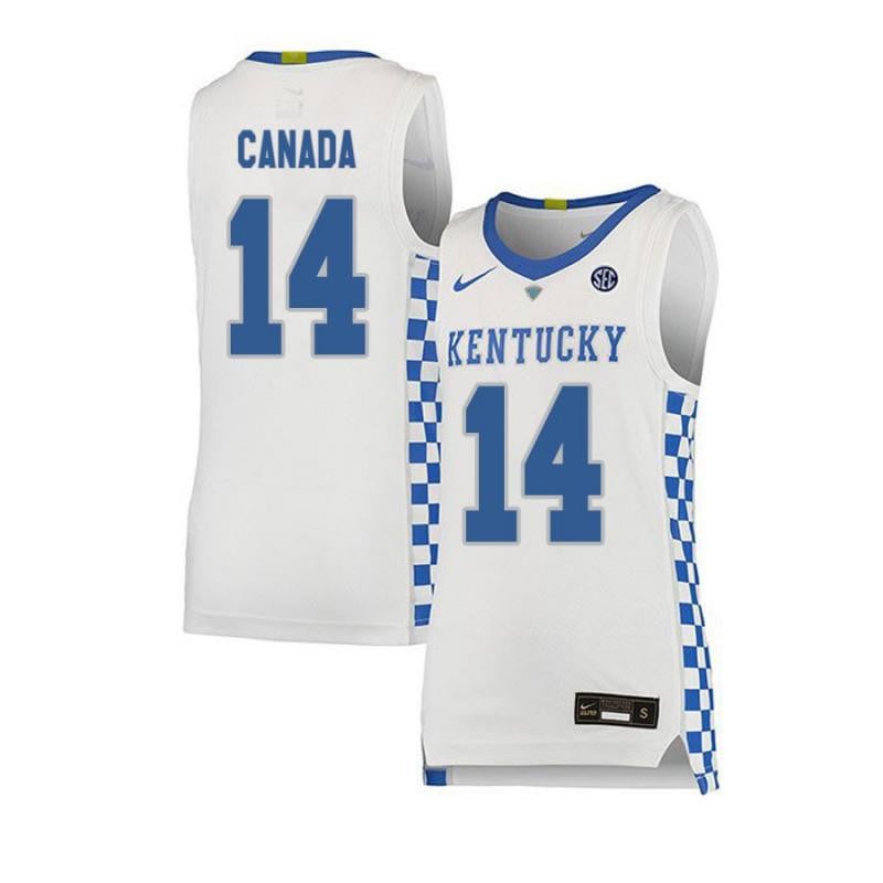 14 Brennan Canad White Elite Kentucky Wildcats NCAA Jersey Men's