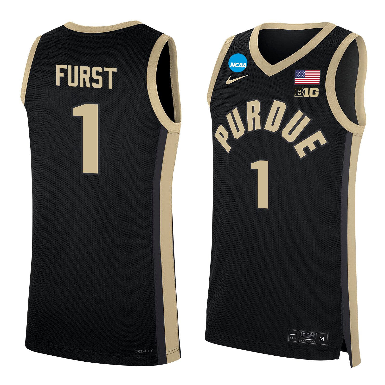 Caleb Furst 1 Purdue Boilermakers 2024 Black Unisex NCAA Jersey Unisex