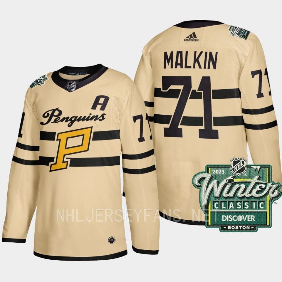 Evgeni Malkin 71 Pittsburgh Penguins 2023 Winter Classic Cream NHL Jersey Men's