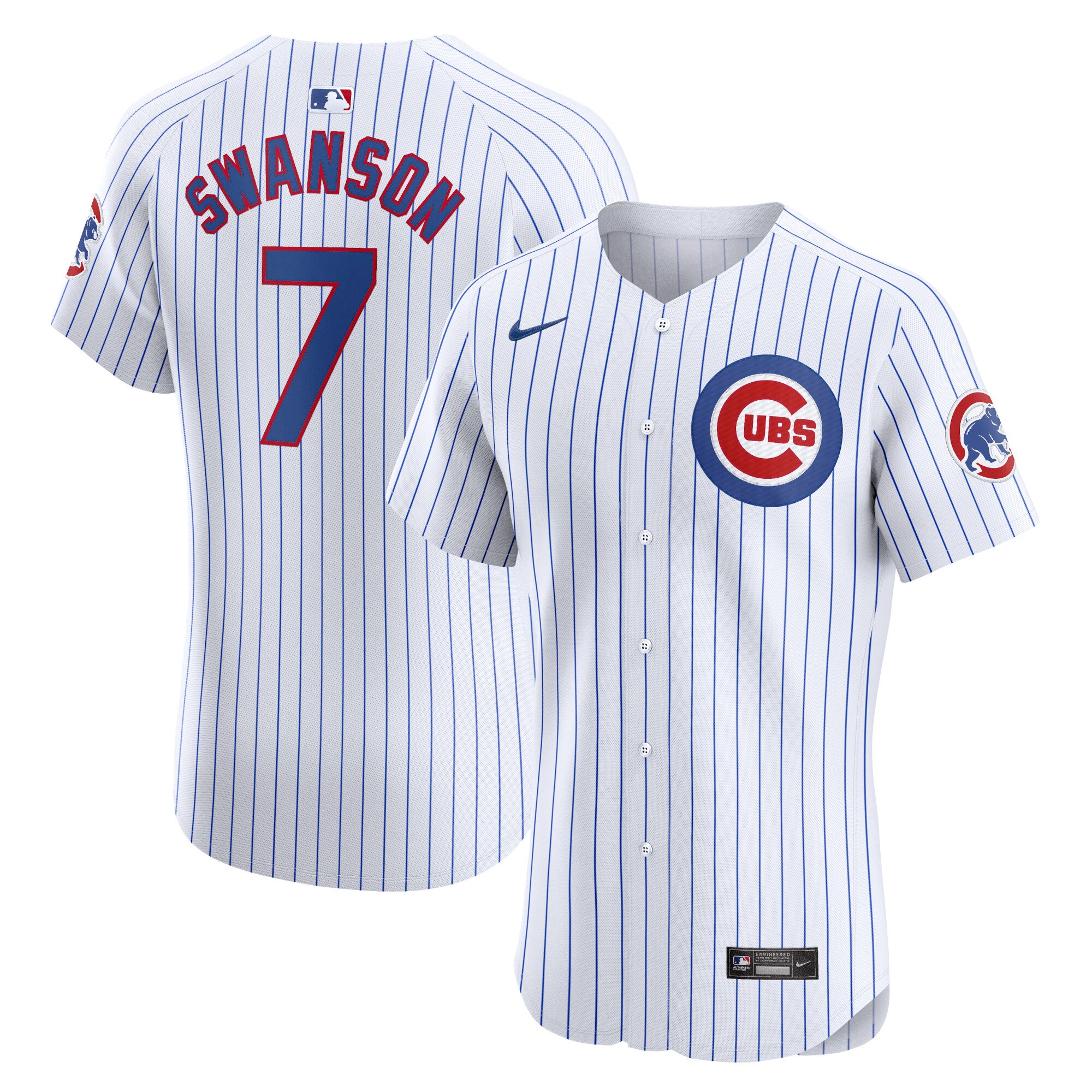 Chicago Cubs Dansby Swanson White Home Elite Player MLB Jersey Men's