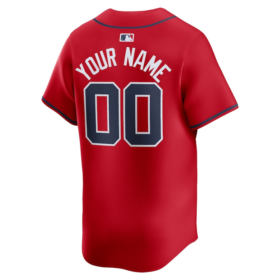 Atlanta Braves Alternate Limited Custom Red MLB Jersey Men's