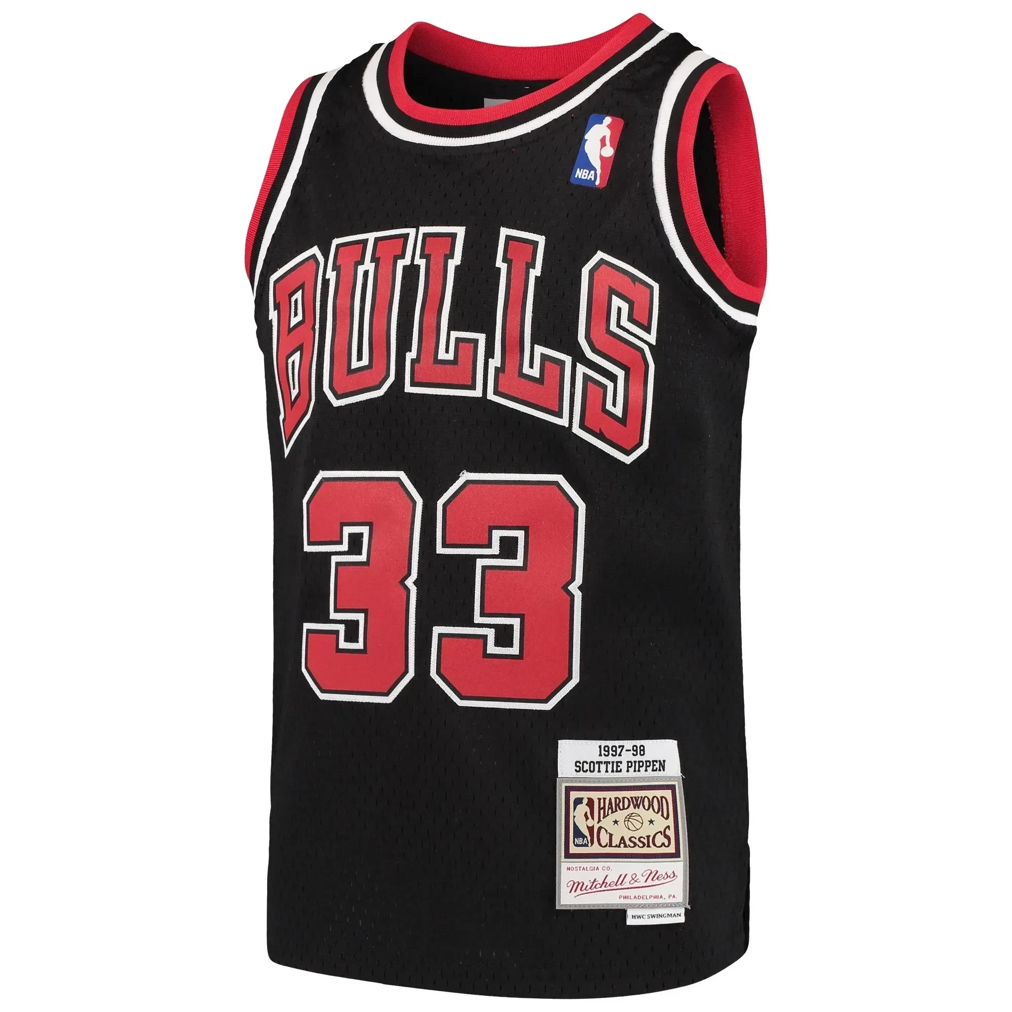 Scottie Pippen Chicago Bulls Mitchell&Nes Hardwood Classics Swingman Throwback Black NBA Jersey Youth