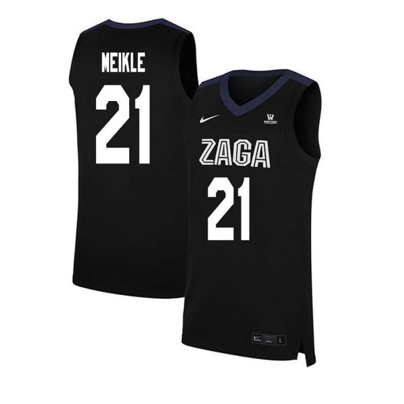 21 Luke Meikle Black Elite Gonzaga Bulldogs NCAA Jersey Men's