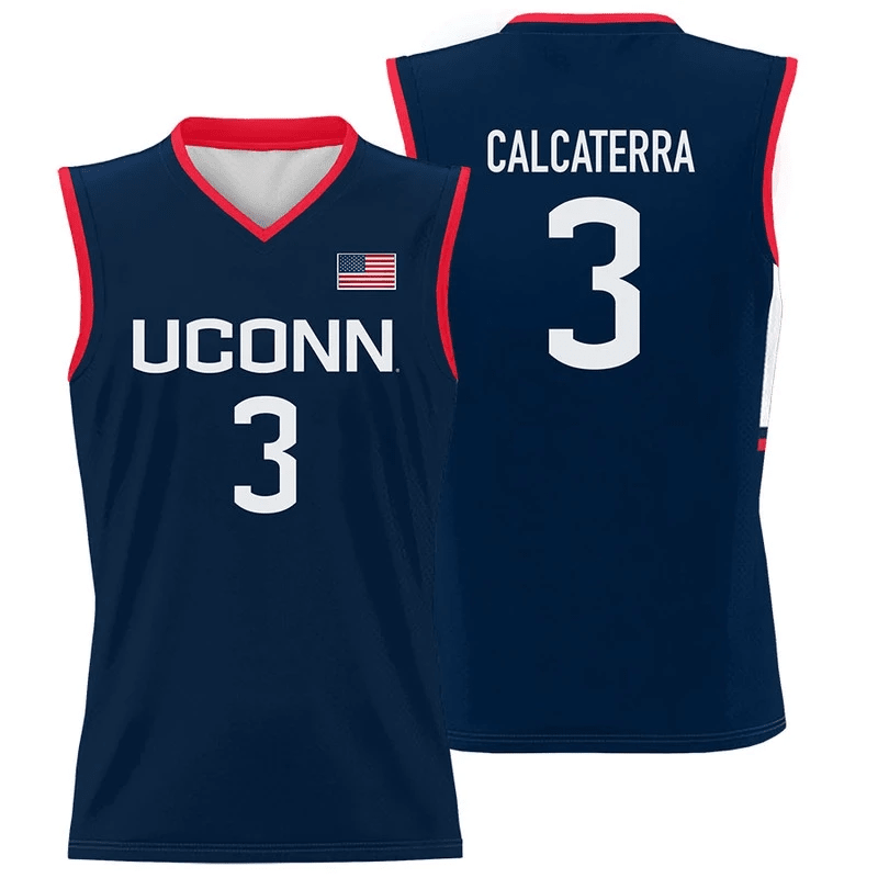 Joey Calcaterra #3 UConn Huskies Navy NCAA Jersey Men's