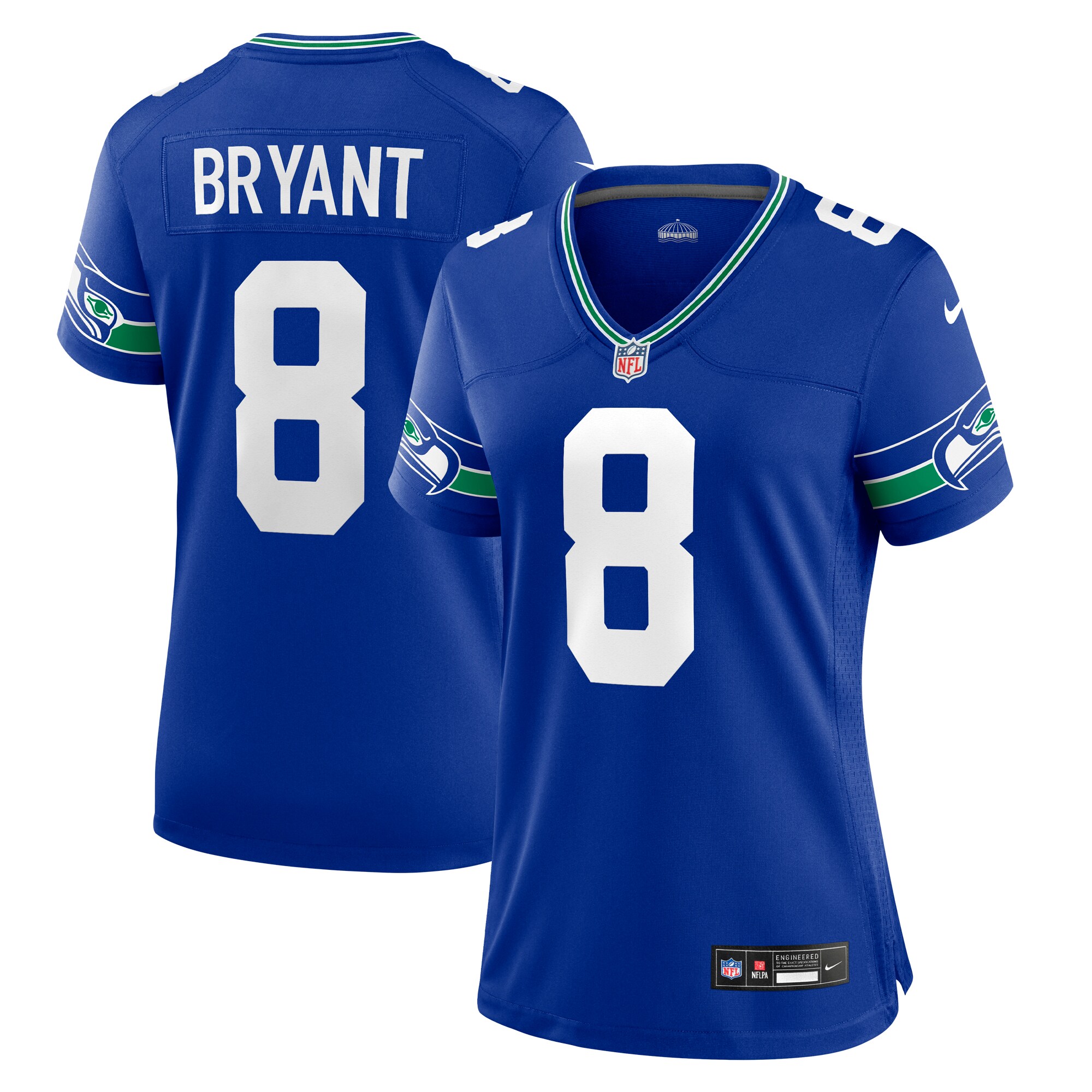 Seattle Seahawks Coby Bryant Royal Throwback Player Game NFL Jersey Women's