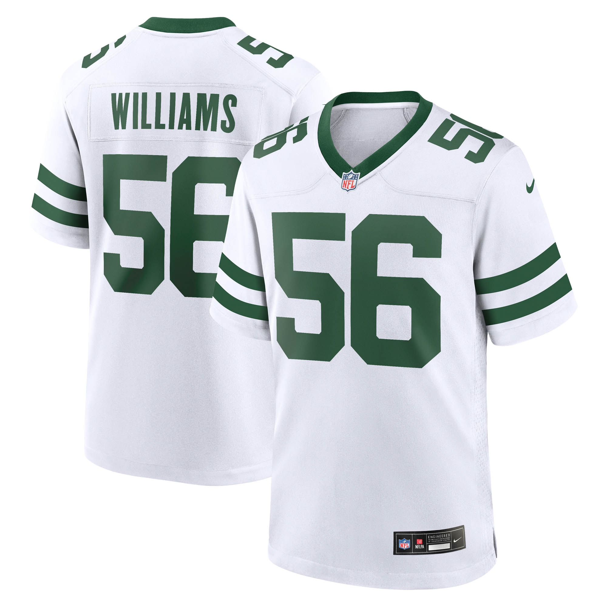 New York Jets Quincy Williams Legacy White Game NFL Jersey Men's