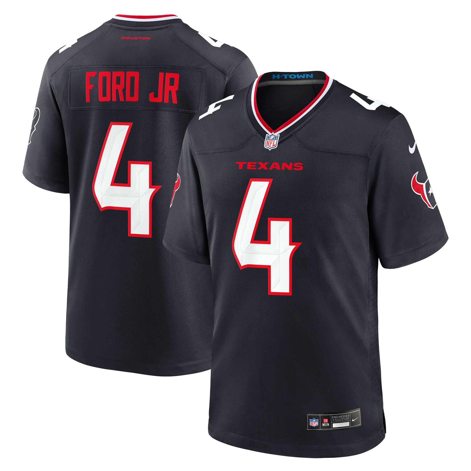 Houston Texans Mike Ford Navy Team Game NFL Jersey Men's