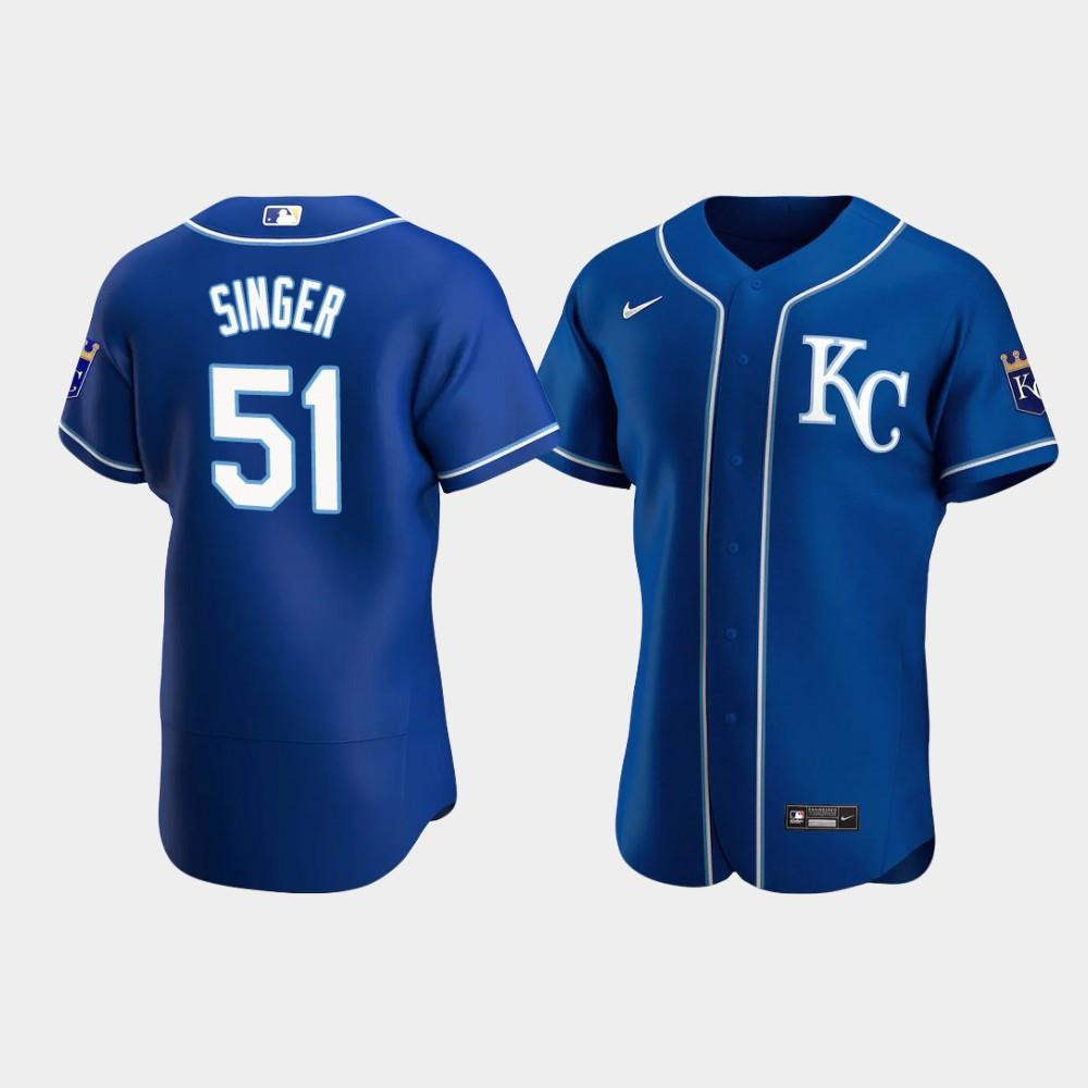 Brady Singer 51 Kansas City Royals Royal Alternate MLB Jersey Men's
