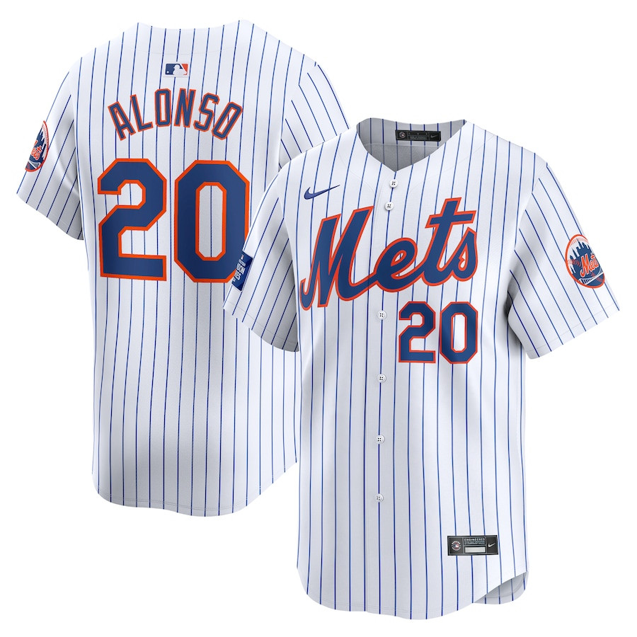 Pete Alonso 20 New York Mets 2024 World Tour London Series Home Limited Player White MLB Jersey Men's